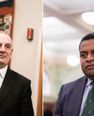Speaker Trevor Mallard and Broadcasting Minister Kris Faafoi