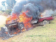 A mob set fire to these vehicles during PNG Energy Minister Saki Soloma's visit