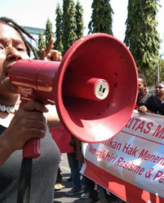 Papuan protesters in Makassar