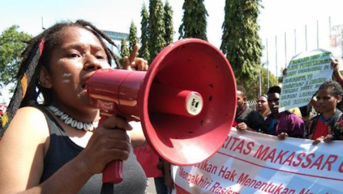 Papuan protesters in Makassar