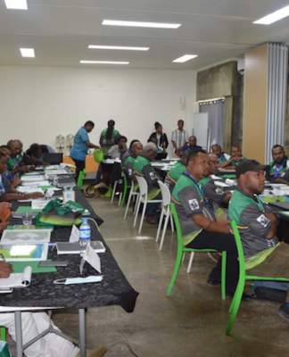PNG provincial logistics assistants attending a pre-election workshop