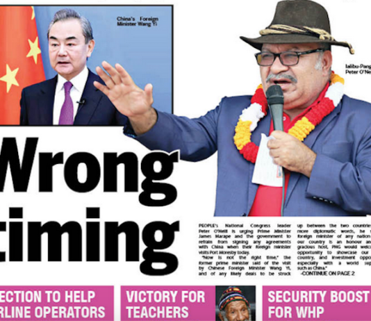 "Wrong timing", says former Prime Minister Peter O'Neill