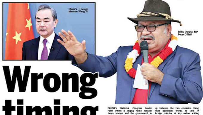 "Wrong timing", says former Prime Minister Peter O'Neill