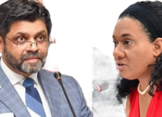 National Federation Party (NFP) general-secretary Seni Nabou (right) and FijiFirst party general-secretary Aiyaz Sayed-Khaiyum