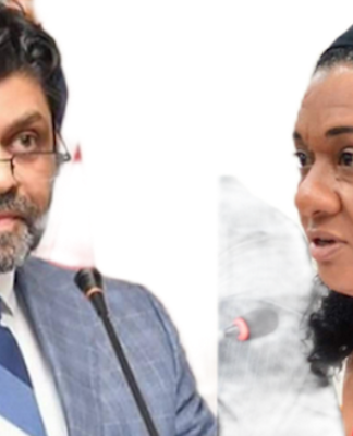 National Federation Party (NFP) general-secretary Seni Nabou (right) and FijiFirst party general-secretary Aiyaz Sayed-Khaiyum