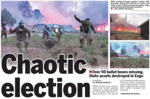 PNG Post-Courier reports the Enga election crisis 150722