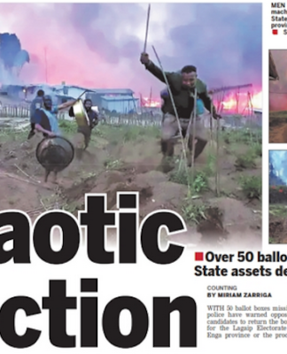 PNG Post-Courier reports the Enga election crisis 150722