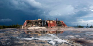 An abandoned Moruroa atoll nuclear bunker