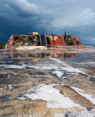 An abandoned Moruroa atoll nuclear bunker