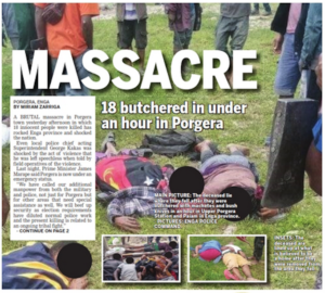 How the PNG Post-Courier reported the Engan massacre today 210722