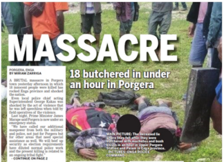 How the PNG Post-Courier reported the Engan massacre today 210722