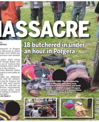 How the PNG Post-Courier reported the Engan massacre today 210722