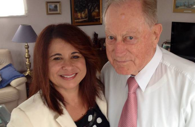 Barbara Dreaver and WWII veteran John Jones