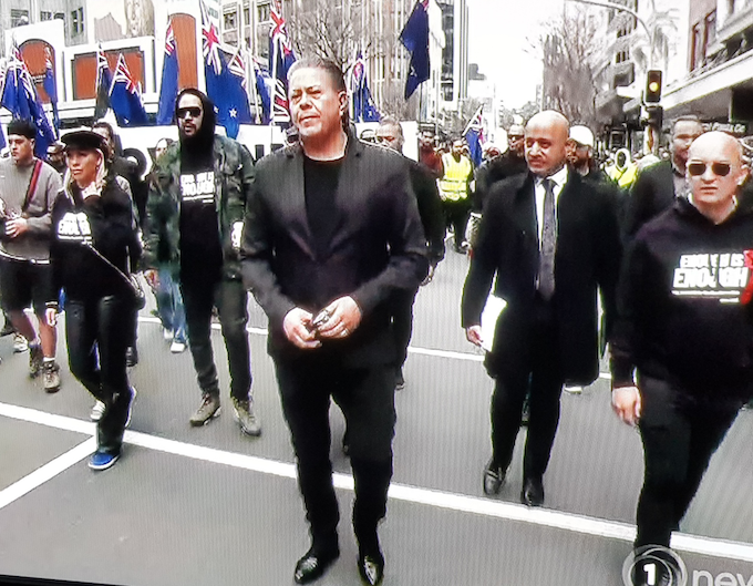 Brian Tamaki at the Wellington protest march