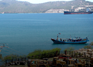 One of the two detained Indonesian fishing boats in Port Moresby