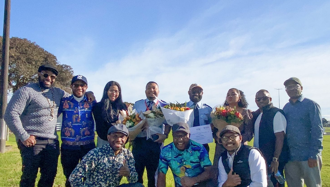 Some of the Papuan students in New Zealand with the graduating pilots from Ardmore Flying School
