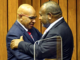 Belden Namah (left) and PM James Marape