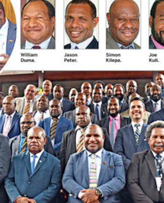 Prime Minister James Marape's line-up