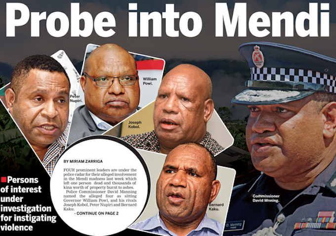 PNG's police chief David Manning names Mendi suspects
