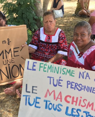 Women at the weekend Noumea GBV protest