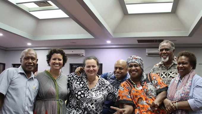 Pacific journalists at the Forum Economic Ministers Meeting (FEMM) media workshop