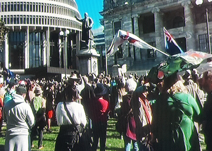 The anti-government protest in Wellington