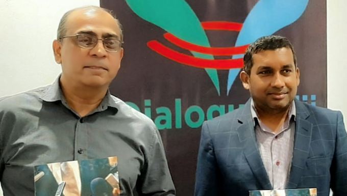 Dr Shailendra Singh (left) and Dialogue Fiji executive director Nilesh Lal