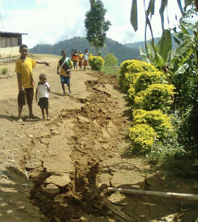 Damage from the weekend earthquake at Birimon primary school in Deyamos LLG district in PNG's Morobe province