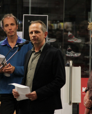 Nicky Hager (left) with his publisher Robbie Burton