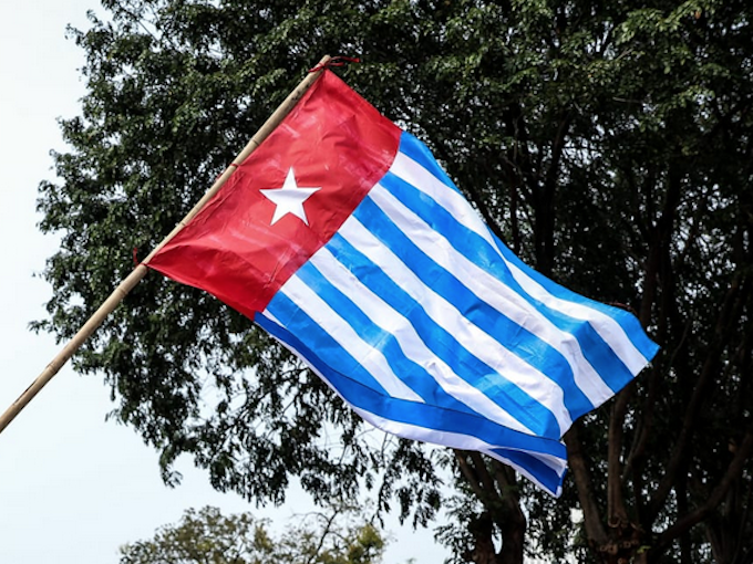The banned Morning Star flag of West Papua