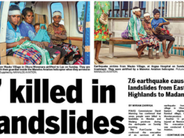 Victims of the Papua New Guinea earthquake on Sunday from Wauko village being treated in Angau Hospital after being airlifted to Lae