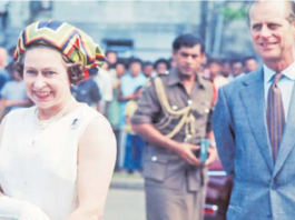 The late Ratu Epeli Nailatikau (rear) during Queen Elizabeth II and Prince Philip’s visit to Fiji in 1977