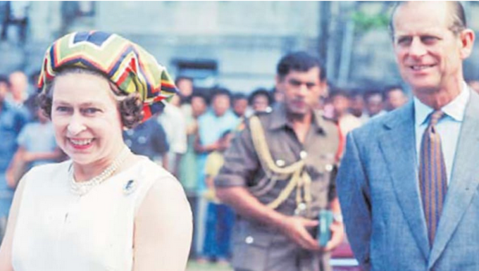 The late Ratu Epeli Nailatikau (rear) during Queen Elizabeth II and Prince Philip’s visit to Fiji in 1977