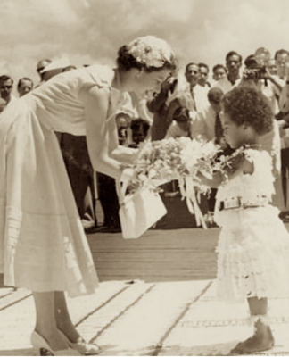The late Queen Elizabeth on her first visit to Fiji in December 1953