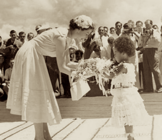 The late Queen Elizabeth on her first visit to Fiji in December 1953