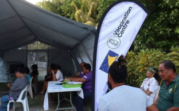 Tunoa – house arrest – on Tokelau family ends after more than a year A vaccination centre on Nukunonu, August 2021