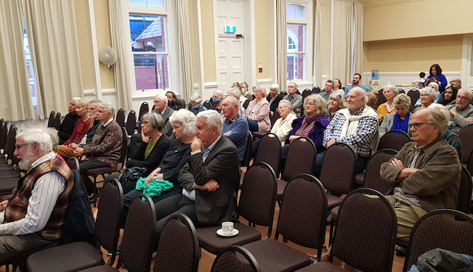 The audience at tonight's Pax Christi-hosted David Wakim Memorial Lecture 2022