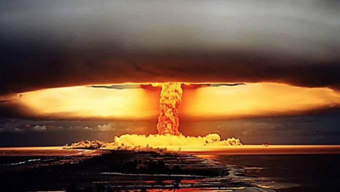The Licorne nuclear test at Moruroa Atoll in 1971