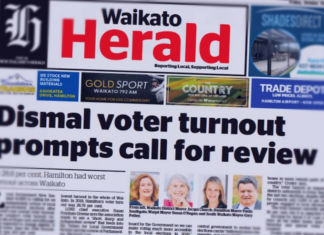 One of many newspaper headlines about New Zealand's low local election turnout
