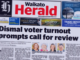 One of many newspaper headlines about New Zealand's low local election turnout