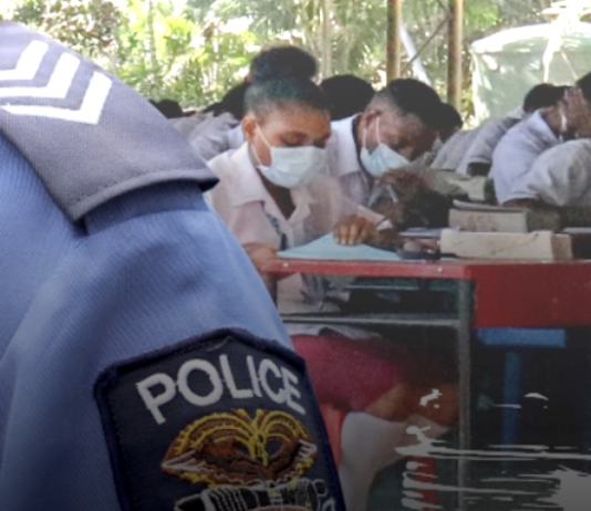 Police guarding PNG exams