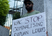 A Papuan student protesting in Perth