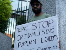 A Papuan student protesting in Perth