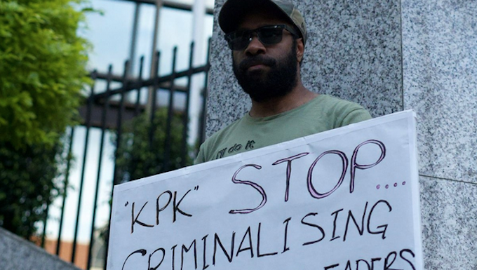 A Papuan student protesting in Perth