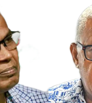 Opposition NFP leader Professor Biman Prasad (left) and Prime Minister Voreqe Bainimarama