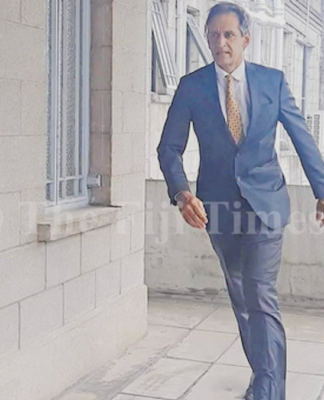 Lawyer Richard Naidu outside the High Court in Suva