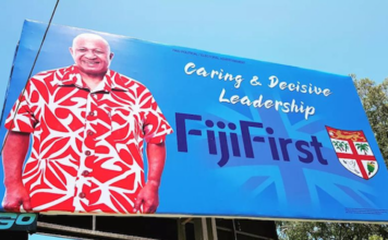 A FijiFirst billboard near Nadi