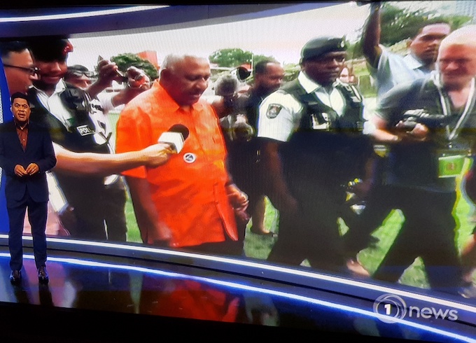 Outgoing Prime Minister Voreqe Bainimarama on TVNZ News