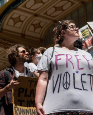 Protesters at the Sydney "Free Violet Coco" rally