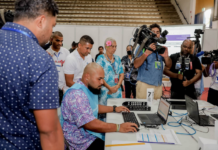 Counting at the Fijian Elections Office